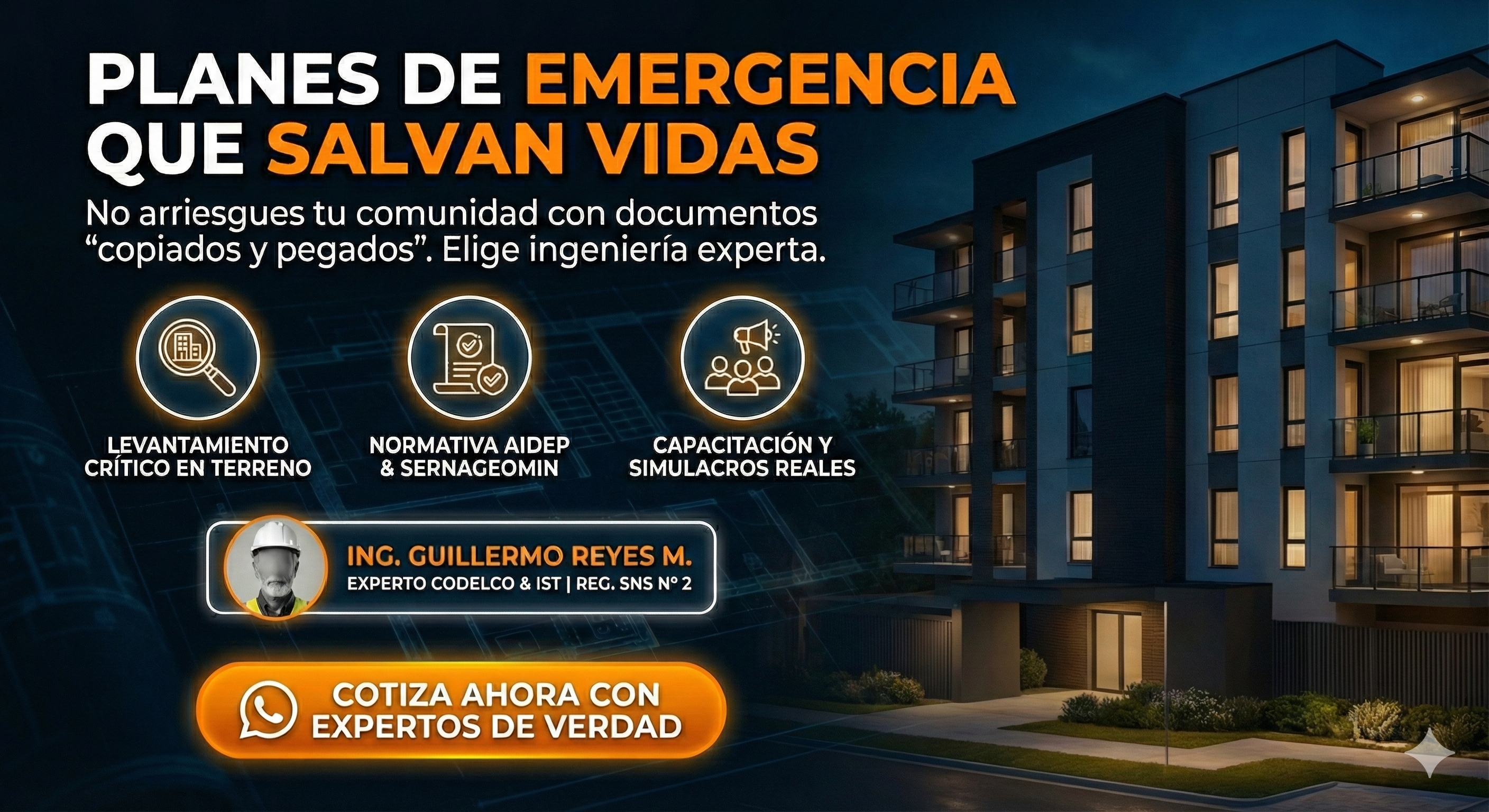 Banner promocional: Planes de Emergencia que Salvan Vidas - G.R.M. OTEC